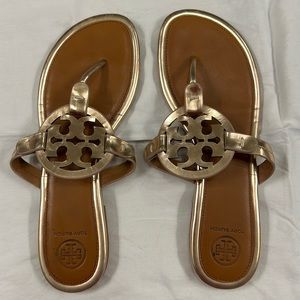 Tory Burch Rose Gold Miller Sandals